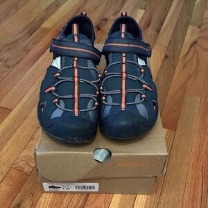 Merrell Big Kid's Hydro 2 Sandal in Dark Blue and Bright Orange